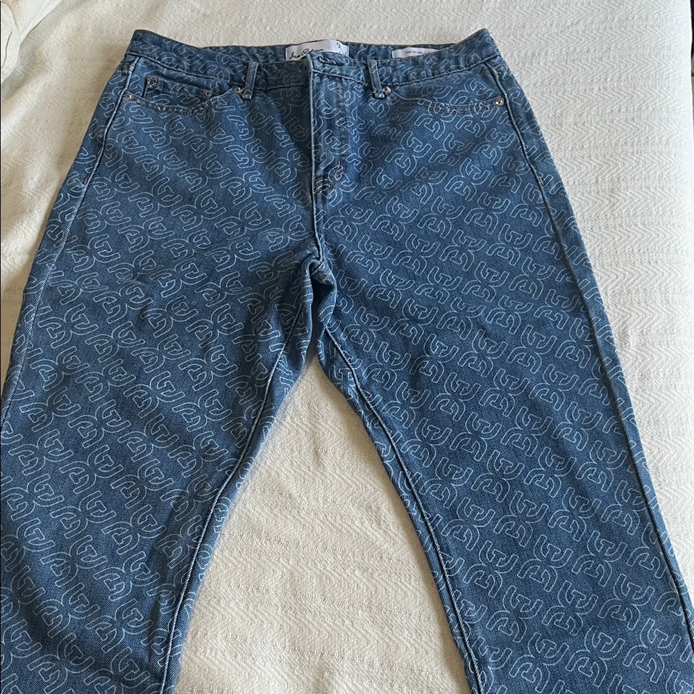Sam Edelman Blue Patterned Boot Cut Jeans